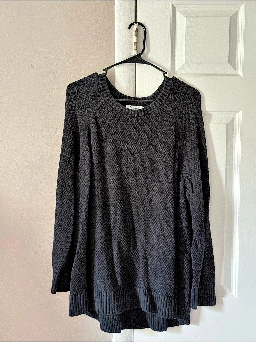 OLD NAVY Textured-Knit Tunic Sweater XL Black